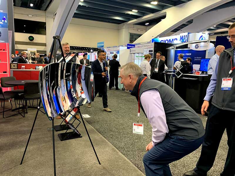 EMF flight simulator mirror at a trade show