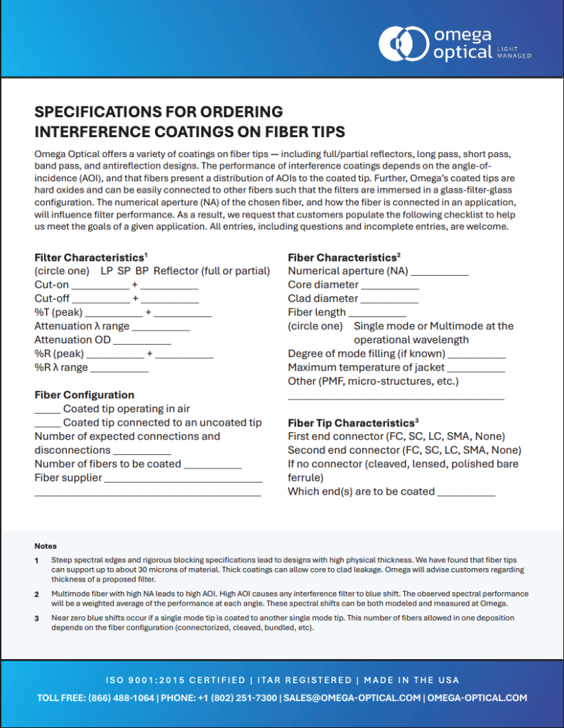 Fiber Tips Checklist Sheet